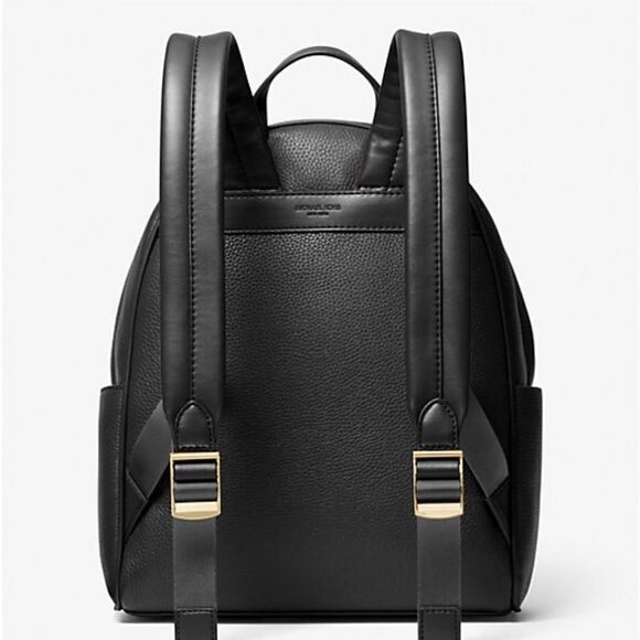 Michael Kors Bex Medium Pebbled Leather Backpack bag, travel bag Black silver - Picture 4 of 14